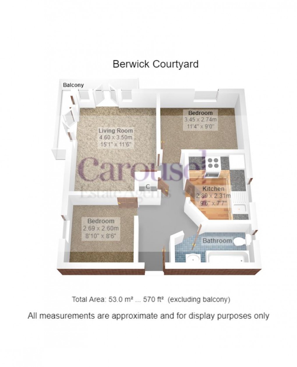Floorplan for Bewick Courtyard, Northside, The Staiths, NE8