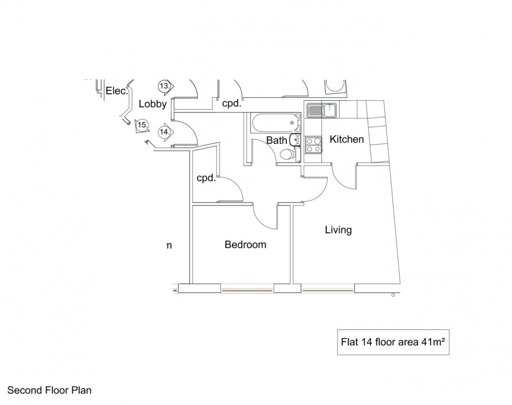 Floorplan for Wilsons Court, Pudding Chare, Newcastle Upon Tyne