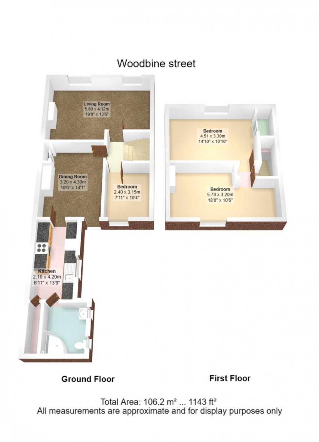 Floorplan for Woodbine Street, Bensham, Gateshead